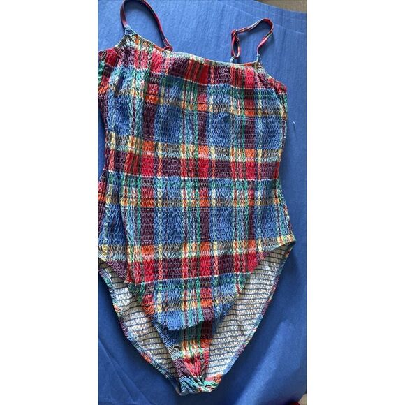 New $175 Polo Ralph Lauren Kennedy Smocked One-Piece Swimsuit Size XL (16-18) - Picture 4 of 6